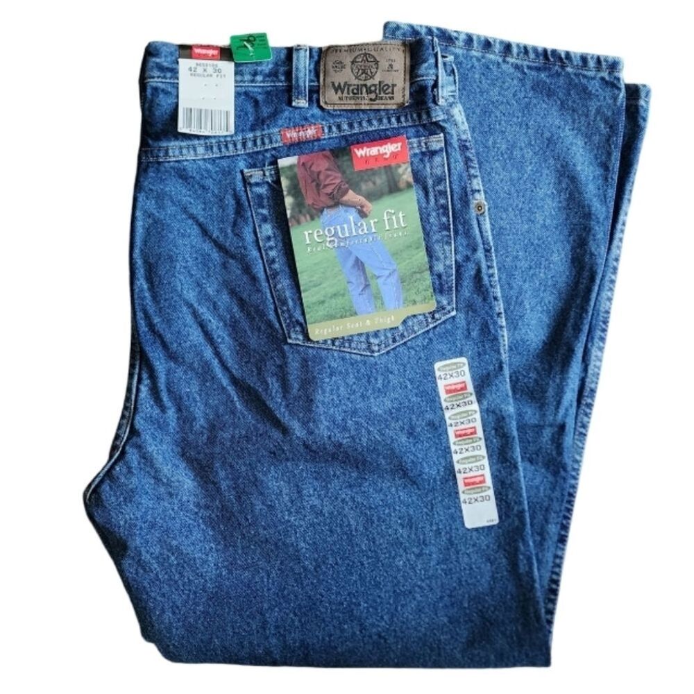 Vintage Wrangler 96508DS Regular Fit Jeans 42x30 USA‎ Made NWT 100% Cotton Denim